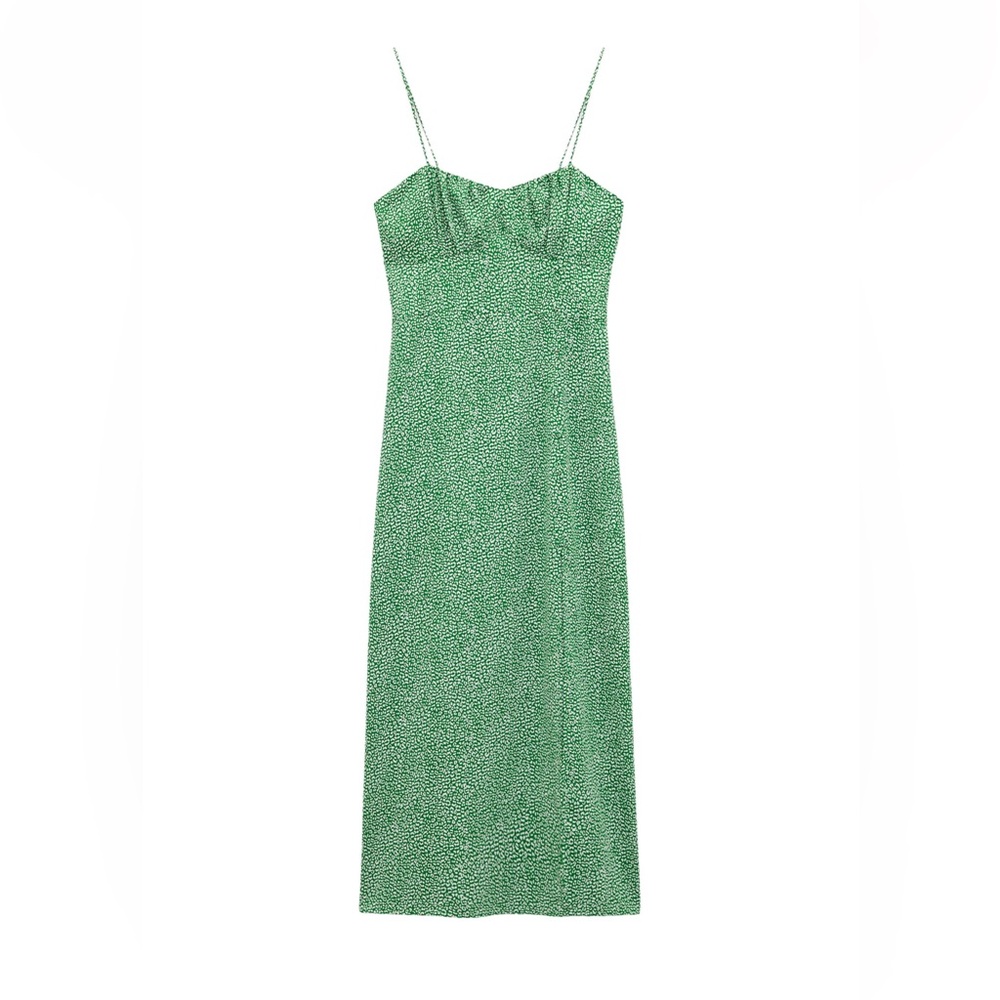 Zara Green Animal Print Dress